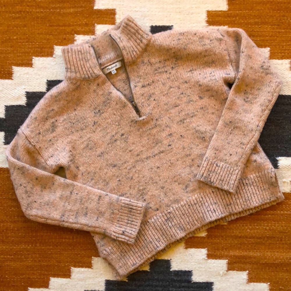 Madewell Wool Blend Half Zip Sweater